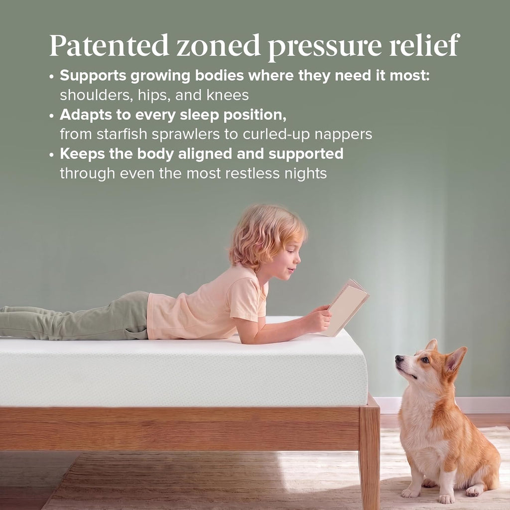 Zinus Green Tea Memory Foam Mattress 6 Inch, Pressure-Relieving Comfort & Full-Body Support, Naturally Fresh, Medium Firm Feel, CertiPUR-US & Oeko-TEX Certified Safe Materials, Twin