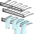 3 Pcs Boot Rack, Wall Mounted Boot Organizer for Closet, Iron Boots Hangers with Adhesive Hooks, Expansion Screws, Space-Saving Shoe Organizer for Entryway, Garage, Indoor Outdoor