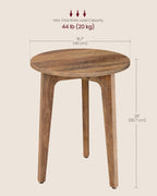 VASAGLE MAEZO Collection - Small Side Table, Round End Table, Nightstand with Tapered Legs, Curved Transitions, for Small Spaces, Living Room, Bedroom, Honey Brown ULET237KB01S