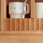 Solid Wood Countertop Cabinets,North America A Grade Cherry One Piece Solid Wood Storage Rack Simple European Style Wooden Kitchen Table Cup Holder No Assembly Required