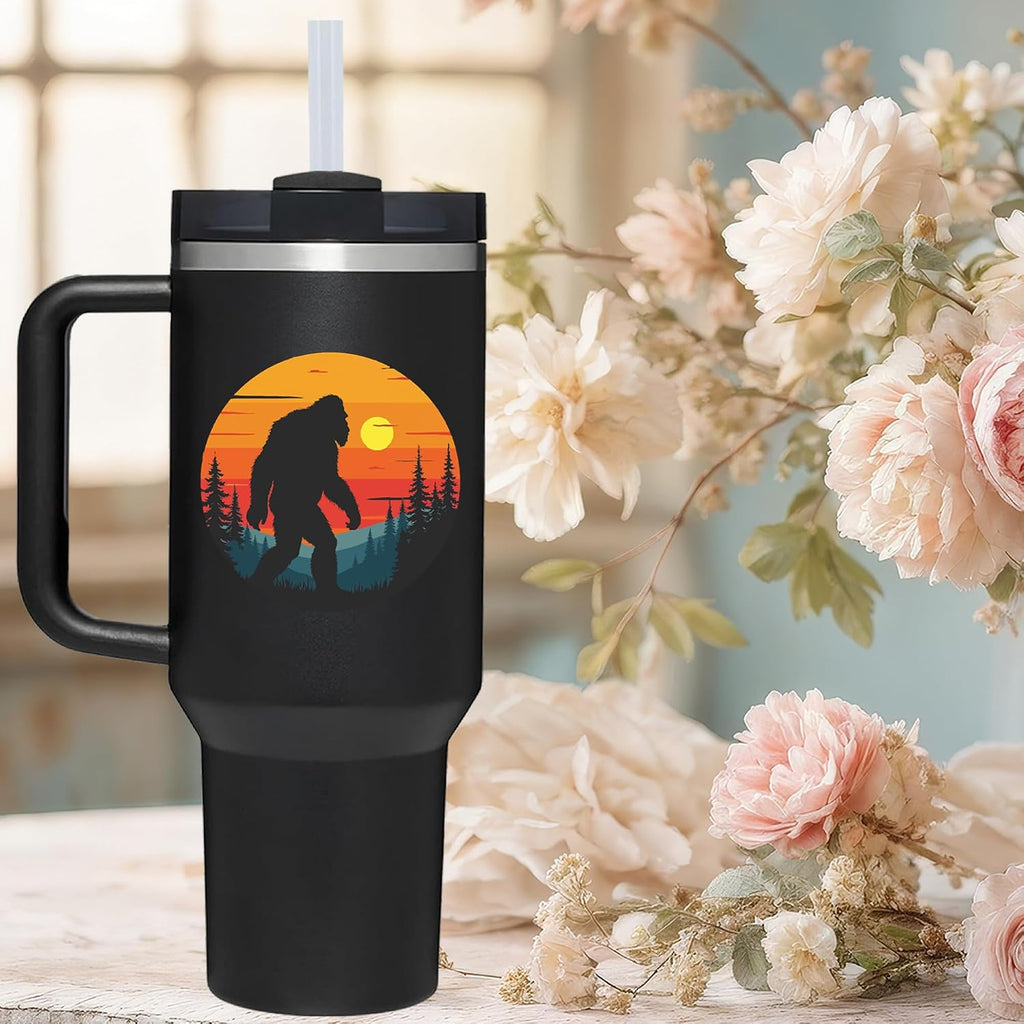 Bigfoot Gifts.40oz Bigfoot Tumbler with Handle.40oz Bigfoot Cup Tumblers Gift.Birthday Christmas Gifts for Bigfoots Lover Women.