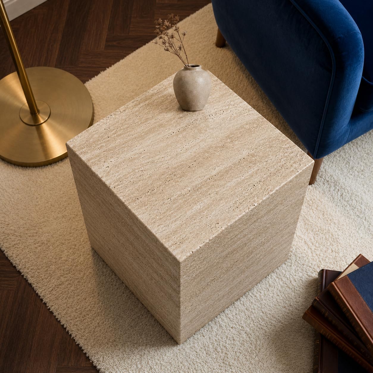 Handmade Natural Marble Side Table, Made to Order Custom Stone End Table, Luxury Nightstand Table for Living Room Bedroom, Customizable Marble Slab Furniture
