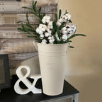 3 PCS 12 Inch Rustic Galvanized Flower Vases, Farmhouse French Buckets for Beautiful Floral Arrangements, Home Decor or Weddings and Events
