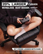 GTPLAYER Gaming Chair, Big and Tall Video Game Chair with High Back PU Leather, Home Office Ergonomic Computer Chair with Footrest, Adjustable Height, 360° Swivel Wheels for Adults and Teens