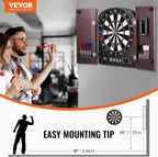 VEVOR Dart Board Cabinet Set, Multiple Styles Ready-to-Play Bundle Official Size, Steel Tip Dart Hideaway Cabinet, Features Easy Assembly, Complete with All Accessories, Perfect for Cricket Games