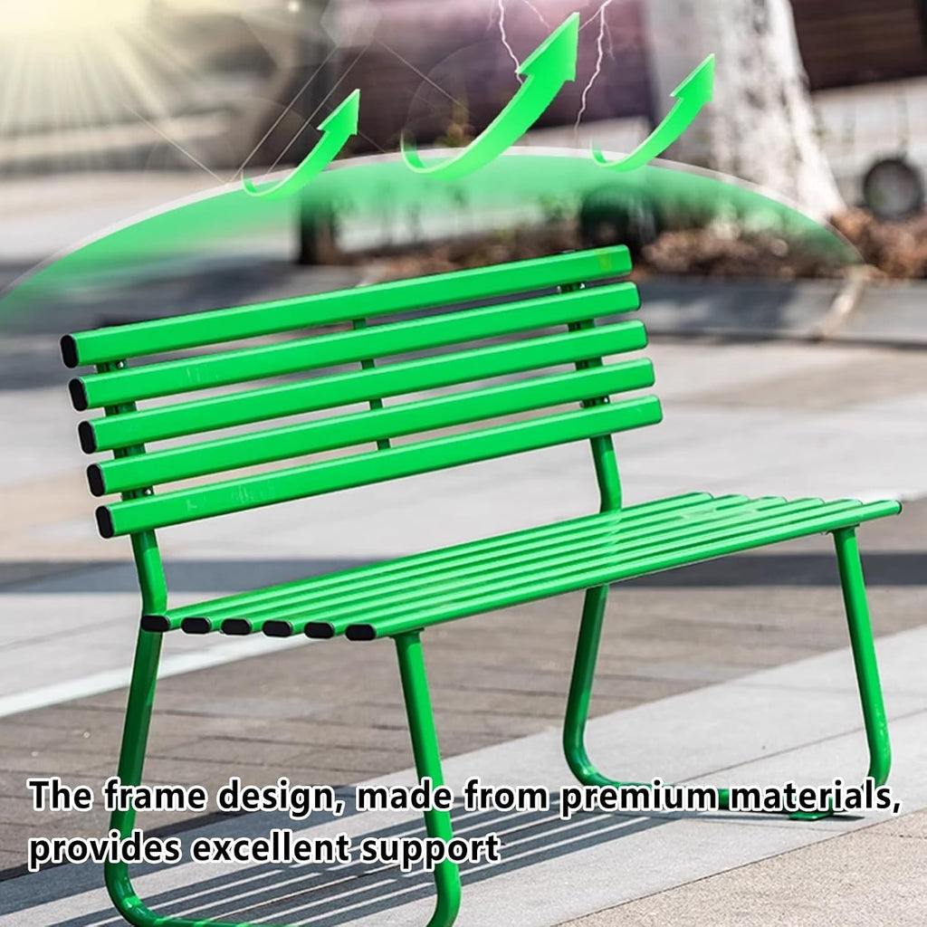 Garden Bench Outdoor Benches Benches for Outside Rich Color Uniform Paint Film Strong Weather Resistance Comfortable Sitting no Fatigue Even After Long Sitting(Green,150cm/59in)