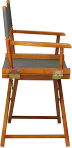 Casual Home 18" Director's Chair Honey Oak Frame with Grey Canvas