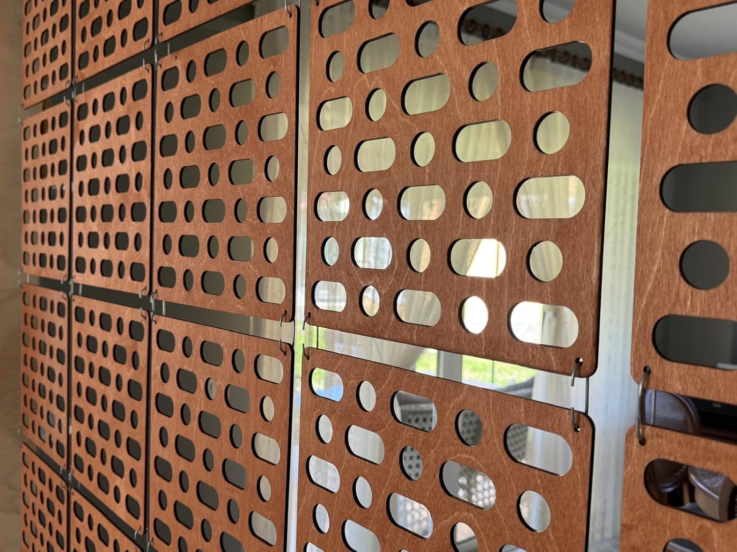 Teak Hanging Room Divider Panels, Set of 12