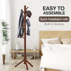 WANGMUXIA 2 PCS Coat Rack, Freestanding Coat Rack with 8 Hooks and 3 Adjustable Size Tree Coat Racks for Bedroom, Hallway, Entrance, Office, for Hats, Coats, Scarves, Handbags