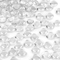 DomeStar 2LB Clear Flat Glass Marbles, Clear Glass Beads Decorative Gem Pebbles Vase Fillers for Centerpieces Table Scatter Home Decor
