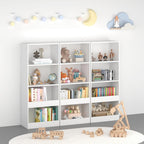 Bookshelf, 4 Tier Bookcase, Book Organizer, Toy Storage Cabinet Organizer, White