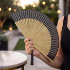DOITOOL Vintage Style Folding Handheld Fan with Bag Classical Chinese Dance Fan for Performance Travel and Party 15.74 X 8.66 Inch