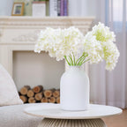 Metal Matte White Vase 8.7 inch Tall Iron Frosted, Nordic Style Pampas Grass Vase for Centerpieces Minimalist for Home Wedding Boho Décor
