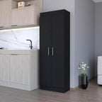 Dawson Pantry Cabinet with 5-Shelf Storage - Black for Kitchen Organization