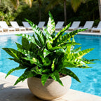 4Pcs Fake Ferns,Faux Outdoor Plants UV Resistant,3D Real Touch Fake Plants Total 60 Blades,Weatherproof Artificial Plants Outdoor Indoor for Garden Porch Home Office Living Room Decor