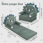 decalsweet Foldable Kids Sofa Couch 2 in 1 Children Convertible Sofa Flip Open Extra Wide Soft Lightweight Armchair for Kidsroom Playroom