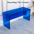 Acrylic Bench Backless, Modern Versatile Shoe Changing Stool, Bed End Stool, Backless Lounge Chair, Chair Shoes for Living Room, Bedroom, Entryway (Gray, 23.62 * 11.81 * 15.75in)