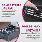 5 Inch Folding Step Stool - Portable Step Stool for Adults - Stepping Stool for Car, Kitchen & Bathroom with Handle, Black