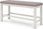 Signature Design by Ashley Robbinsdale 49" Counter Height Dining Bench, Antique White