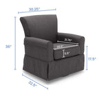 Delta Children Upholstered Glider Swivel Rocker Chair, Charcoal