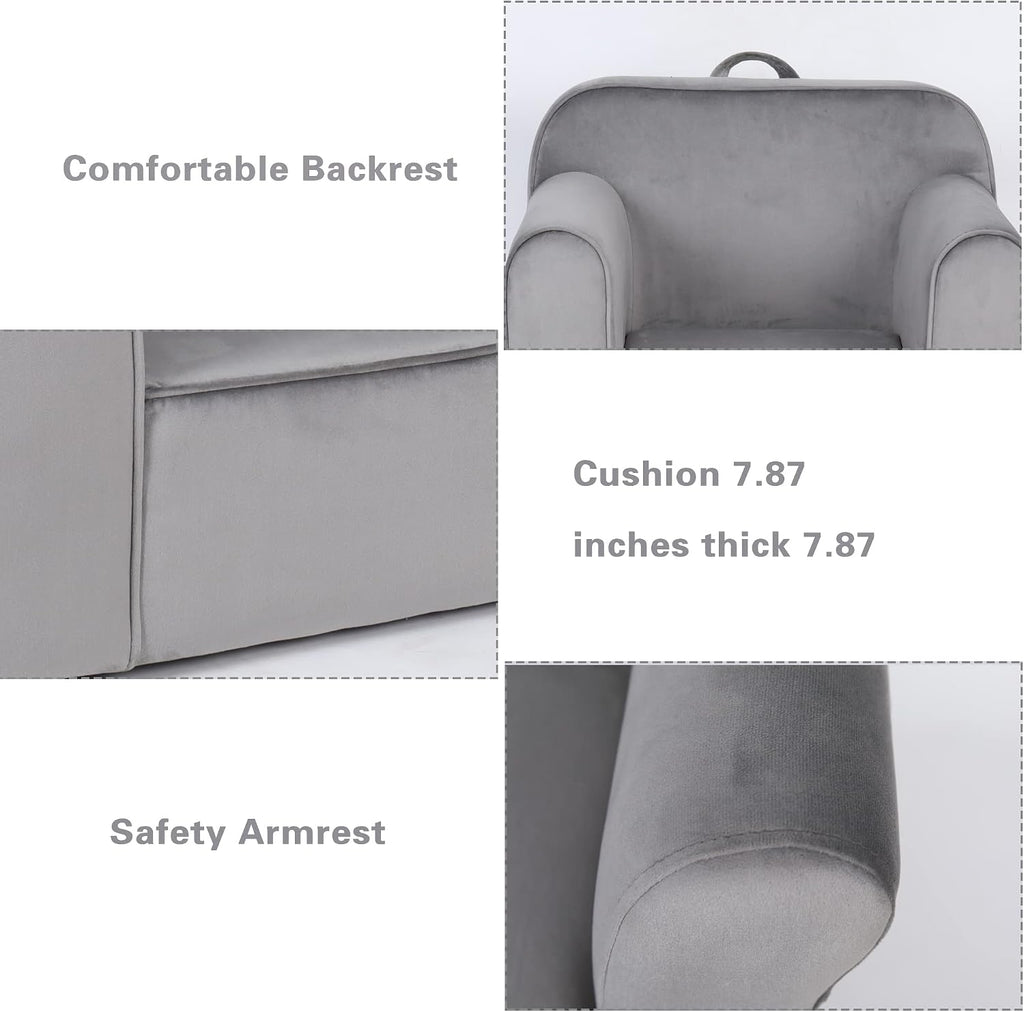 Bonrcea 25.4x18x20.87inch Kids Arm Sofa,Club,Toddler Couch, Upholstered Chair with Arm for Ages 12 Months and Up