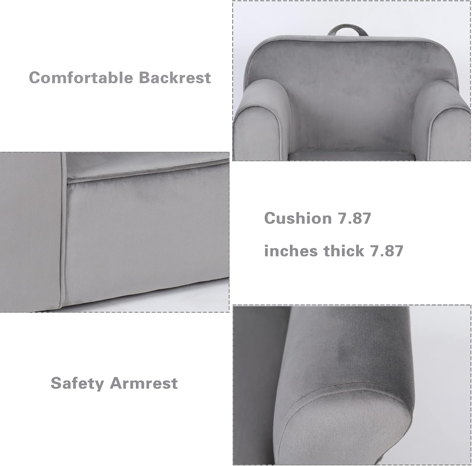 Bonrcea 25.4x18x20.87inch Kids Arm Sofa,Club,Toddler Couch, Upholstered Chair with Arm for Ages 12 Months and Up