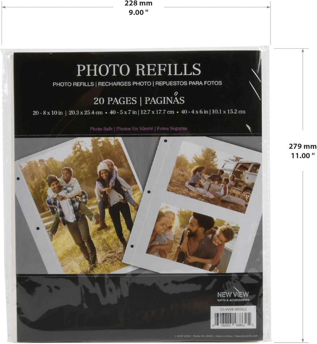 8" x 10" Magnetic Photo Album Page Refills, 20 pages