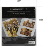 8" x 10" Magnetic Photo Album Page Refills, 20 pages