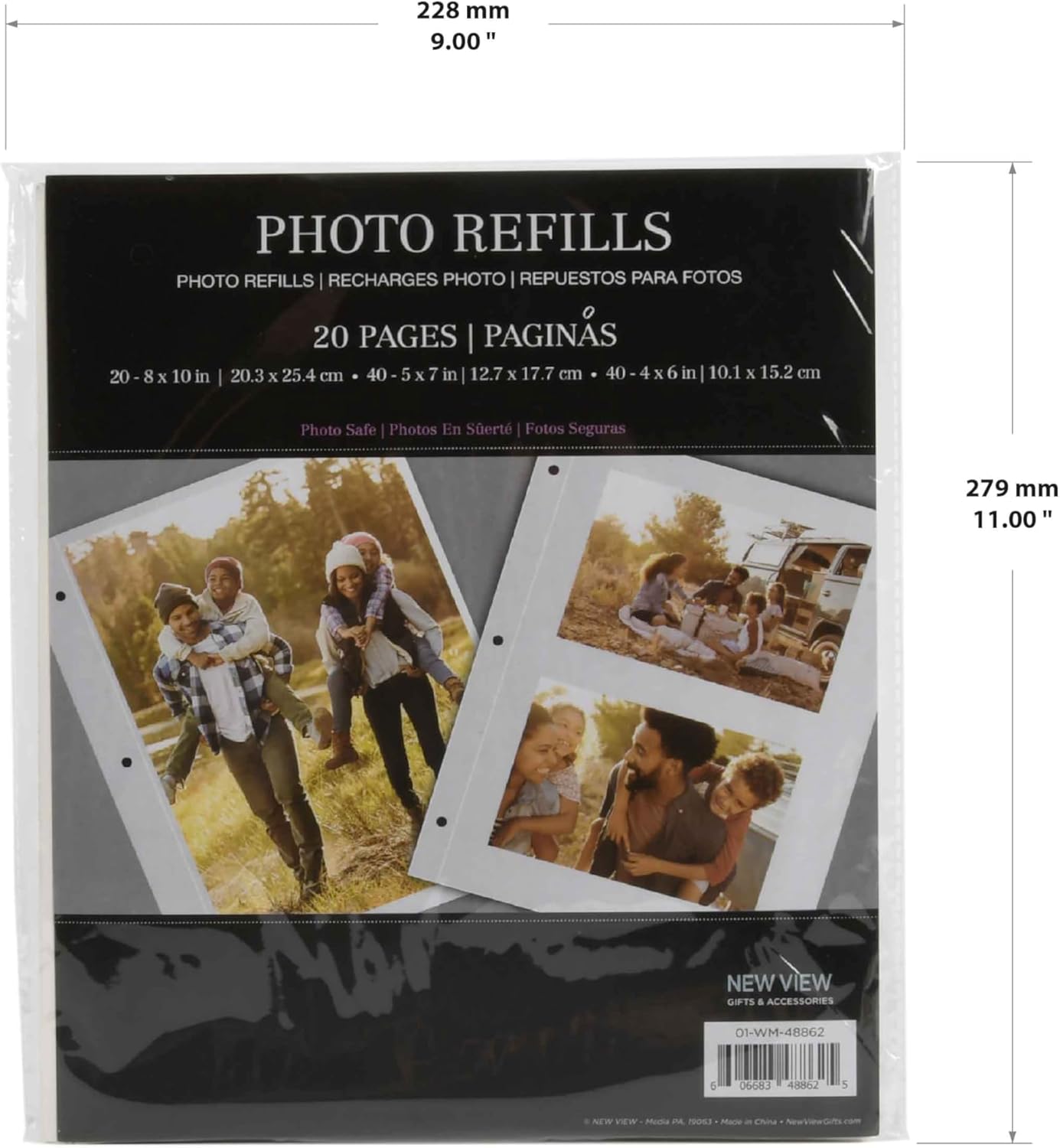8" x 10" Magnetic Photo Album Page Refills, 20 pages
