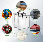 8 Pack Wreath Storage Bags, 24 Inch Clear Christmas Wreath Storage Bag with Zipper and Handles, PP Woven Holiday Decor Storage Bags