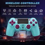 Puiseno Wireless Controller for PS-4, Dual Vibration Game Joystick/Motion Sensing/Touchpad/Speaker/3.5mm Audio Jack Headphone, Upgraded Six-Axis Sensor, Compatible with PS4/Slim/Pro Console/PC (Berry Blue)