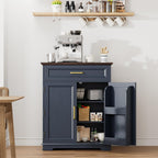 REDAYFUR Kitchen Storage Cabinet with Drawer, Buffet Cabinet with Storable Door, Modern Floor Sideboard, Blue Freestanding for Kitchen