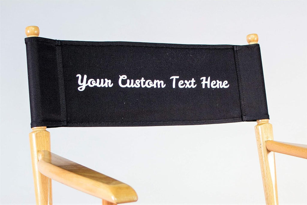 Filmcraft Personalized Tall Director's Chair – Black Finish with Custom Black Canvas, Complete Professional Package for Filmmakers & Creatives (Front & Back Customization)