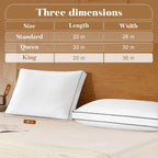 DOWNSTORIA Goose Feather Down King Bed Pillows 2 Pack, Luxury Hotel Collection Pillows Set of 2 with Gusset, Down Surrounded Pillow for Side and Back Sleepers, Gusseted Fluffy Pillows 20x36 in.