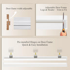 18" x 80" Pantry Door with Prehung Door Jamb, Right-Handed Interior Door, 1-Lite Mirror, White MDF with Hardware Kit