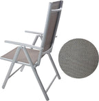 Set of 2 Folding Sling Back Chairs Patio Adjustable Reclining Back Sturdy Aluminum Frame with Armrest Chair Zero-gravity Indoor Outdoor Garden Pool Bench,Gary