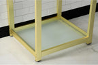 Kingston Brass VSP2522B7 Fauceture 25-Inch x 22-Inch Steel Console Sink Base with Glass Shelf, Brushed Brass
