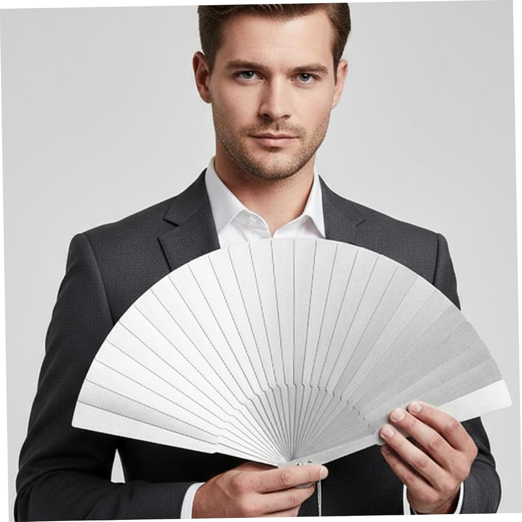 7 Inch Folding Hand Fan, Stainless Steel Chinese Kung Fu Tai Chi Fan, Antique Retractable & Portable Design Folding Fans for Men and Women Performance, Dance, Decorations, Festival