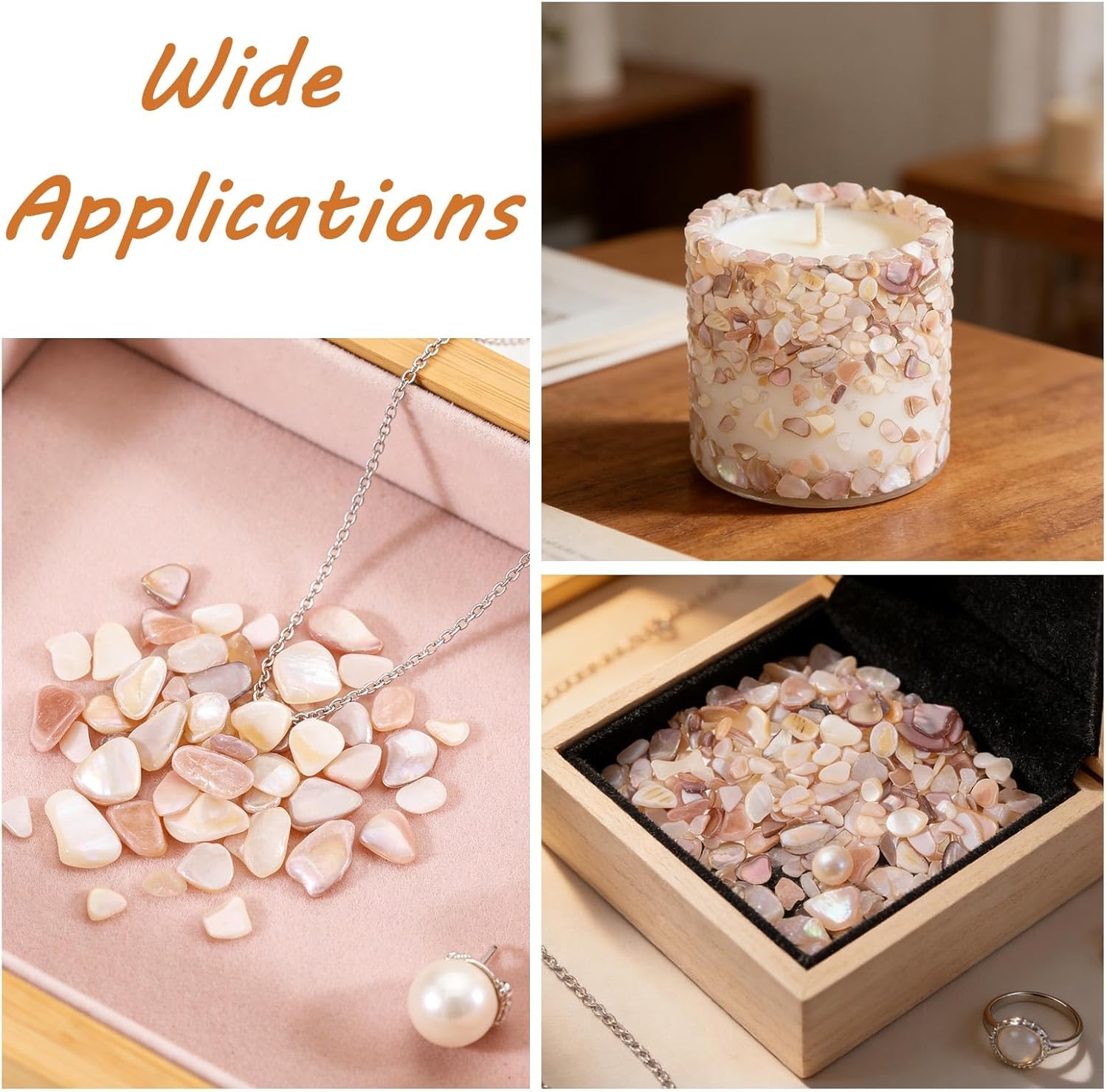 1000g/2.2BL Natural Crushed Shells Chips, 3-9mm Irregular Seashell Fragments, Sea Shell Pieces for DIY Crafts, Vase Filler, Home Décor, Art Projects, Beige Mosaic Decoration