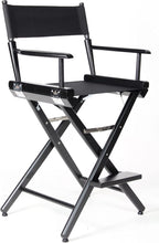 Filmcraft Professional Grade Studio Director's Chair Medium Seat Height (24 inch) with Black Finish and Black Canvas