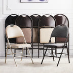 Folding Chairs,Commercial Event Heavy-Duty,Open Back,Foldable,Space Saving,Guest,Easy to Store & Carry Anywhere(Beige)