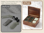 Acacia Wood Tea Bag Organizers, Tea and Sugar Packet Storage Chest with Lid, Wooden Teabag Holder Containers,Storage Box Teabox with 6 Compartments
