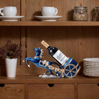 Horse Sculpture Resin Wine Bottle Holder - Tabletop Kitchen Decor, Decorative Storage Organizer for Home Bar Cellar, Unique Gift for Men Women Housewarming, Holds 1 Standard Bottle (C)