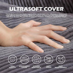 Giant Bean Bag Chair for Adults, Teens and Kids, Cozy Fluffy Corduroy Beanbag Chair with Filler, Large Floor Lounge Sofa for Living Room, Bedroom, Dorm, Gaming and Reading(L-Darkgrey)