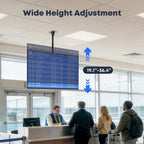 TV Ceiling Mount for Most 43-86 inch TV up to 132lbs, Adjustable Height Ceiling Mount TV Bracket with Swivel, Tilt, Fits Pitched/Vaulted Roof, Max VESA 600x400mm