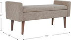 HomePop Fulton 48" Storage Bench - Midtone Gray Fabric
