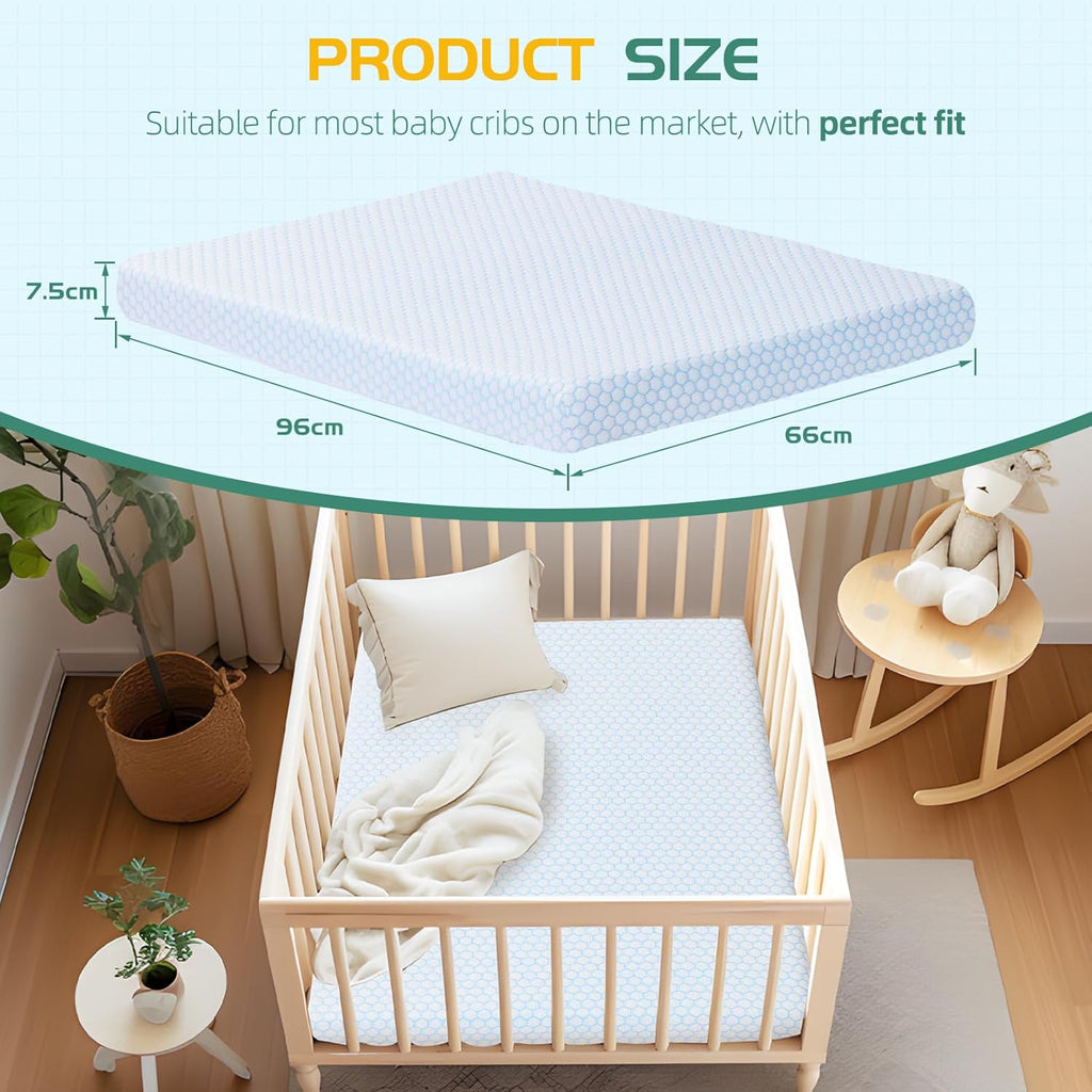 Pack and Play Mattress,Dual Sided Memory Foam Pack N Play Mattresses,Breathable with Non-Slip Bottom Removable Cover