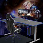 HCB Gaming Chair, Computer Office Chair, Ergonomic Desk Chair Height Adjustable Recliner Swivel High Back with Lumbar Support, Footrest, Headrest, Racing Style （White）