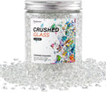 Crushed Glass for Resin Art, Decorative Shattered Glass for Crafts, Resin Fillers, Vase Fillers, Sparkling Glass Pieces for Home Decor, 3-6mm, 1.5LB (Clear)