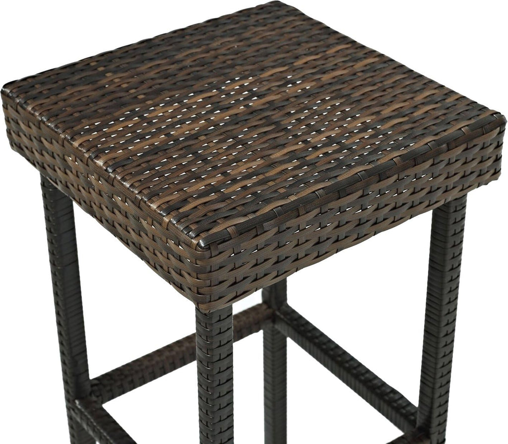 Crosley Furniture Palm Harbor Wicker Outdoor Bar Stools, Set of 2, Patio Furniture for Backyard, Balcony, Brown